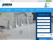 Tablet Screenshot of owenssoftwater.com